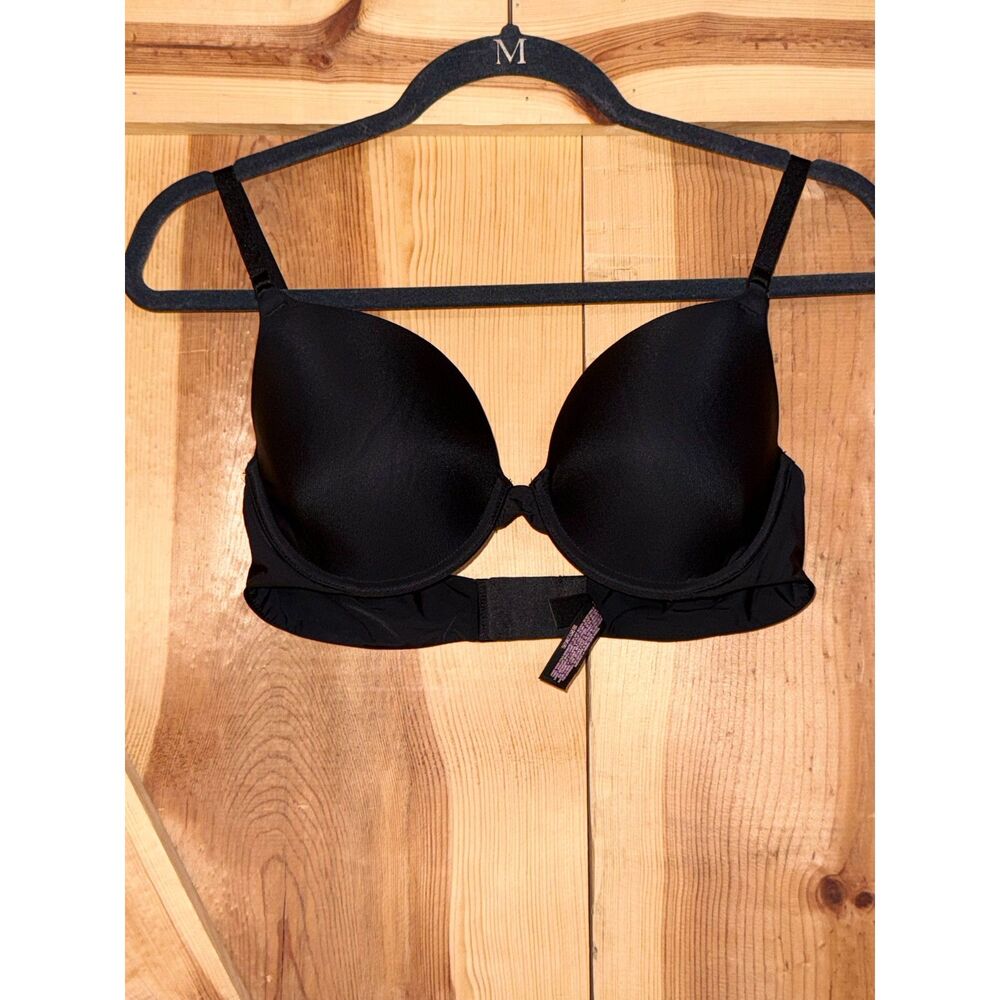 Victoria's Secret Black Perfect Coverage Bra 36C Smooth Underwire T-Shirt Basic